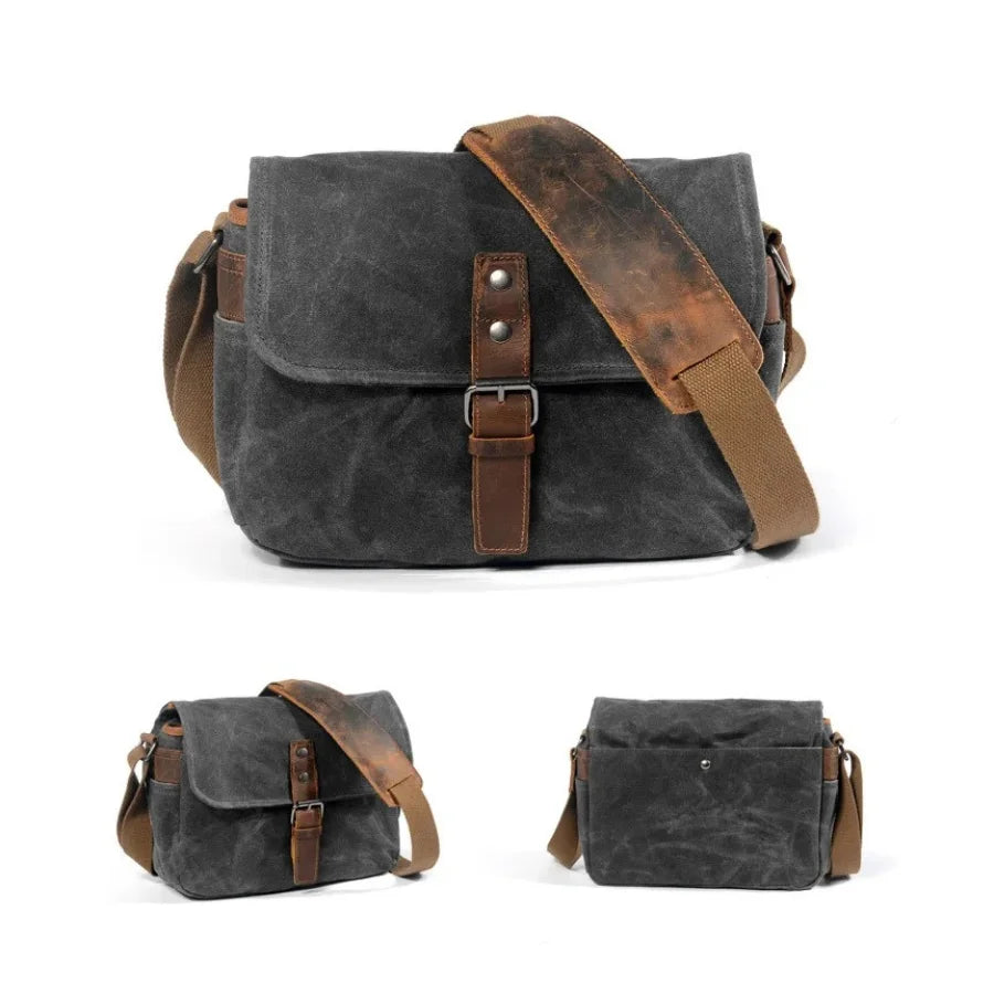 Men’s Canvas Messenger Bag – Vintage Everyday Shoulder Bag