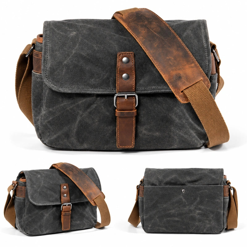 Men’s Small Canvas Messenger Bag - Vintage Everyday Shoulder Bag