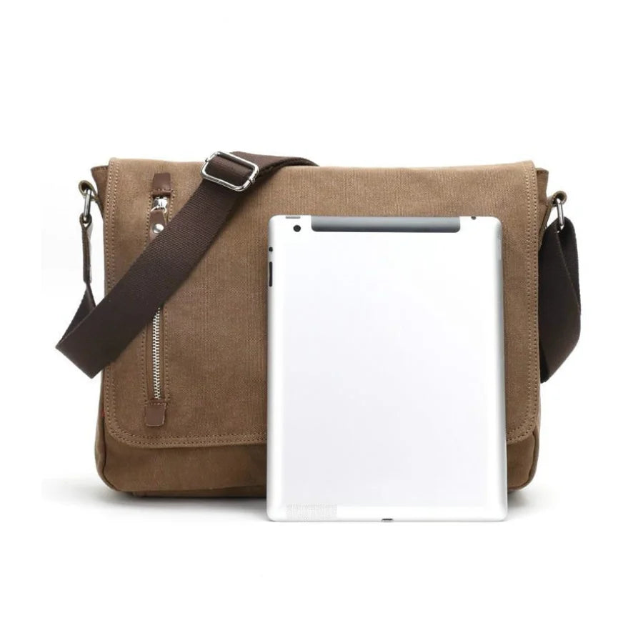 Men’s Canvas Messenger Bag – Vintage Flap Everyday Carry
