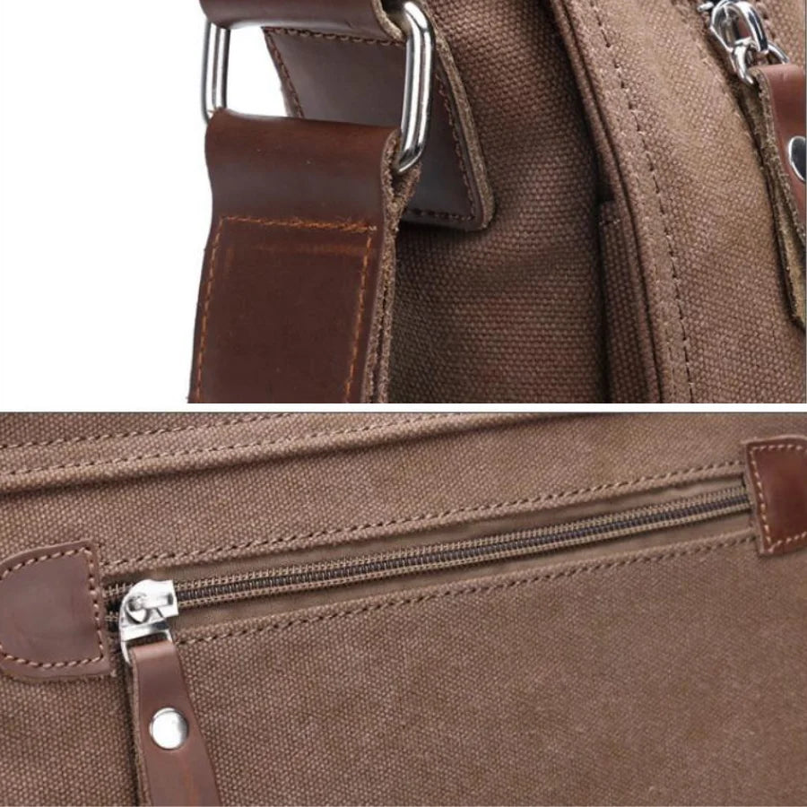 Men’s Canvas Messenger Bag – Vintage Flap Everyday Carry