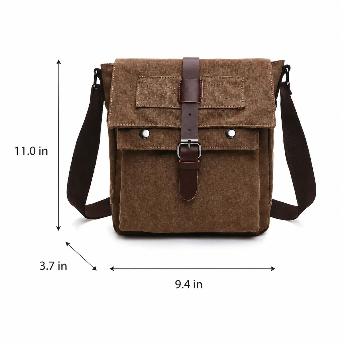 Men’s Canvas Messenger Bag - Vintage Multi-Pocket Shoulder Bag