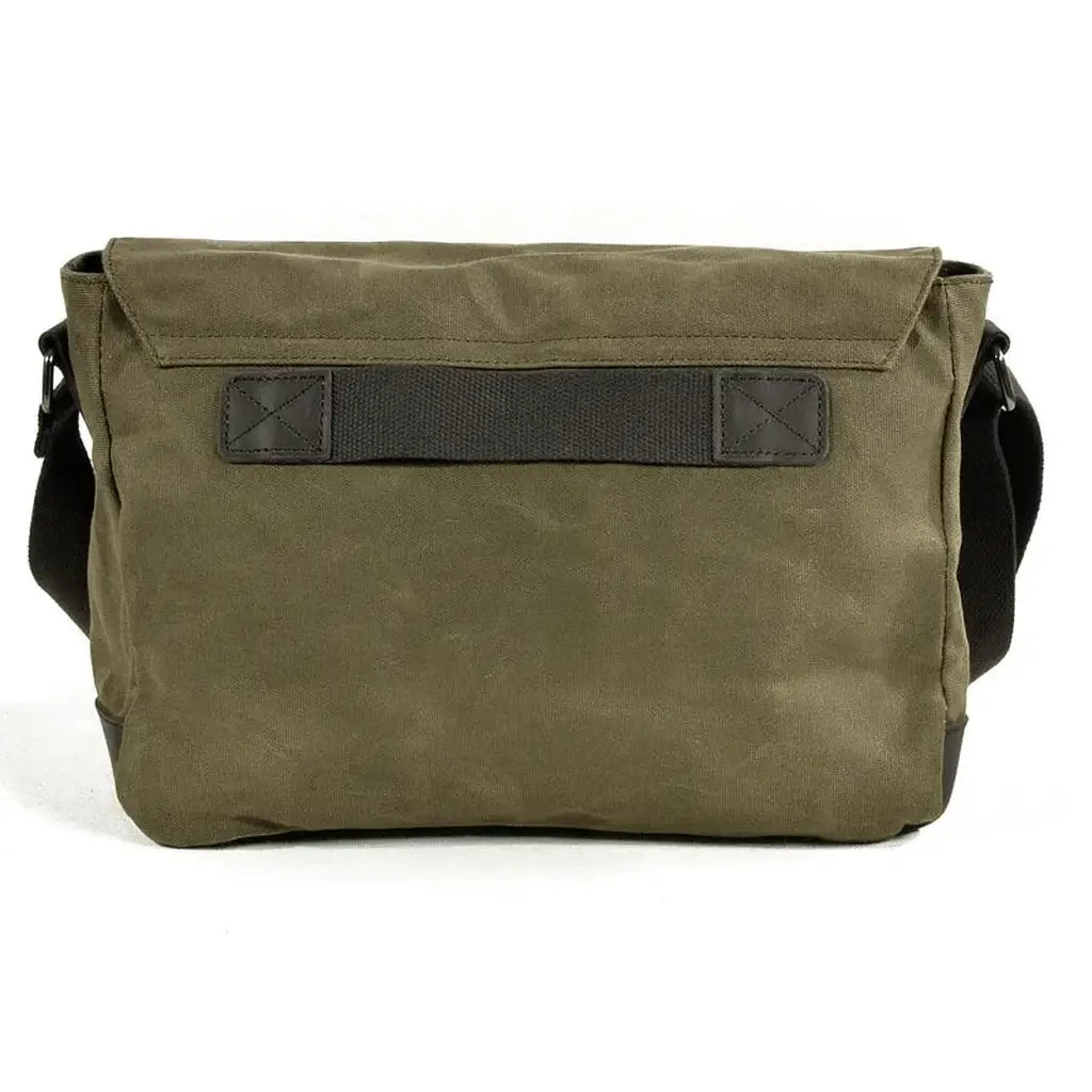 Men’s Canvas Messenger Bag – Vintage Work Bag with Leather Straps