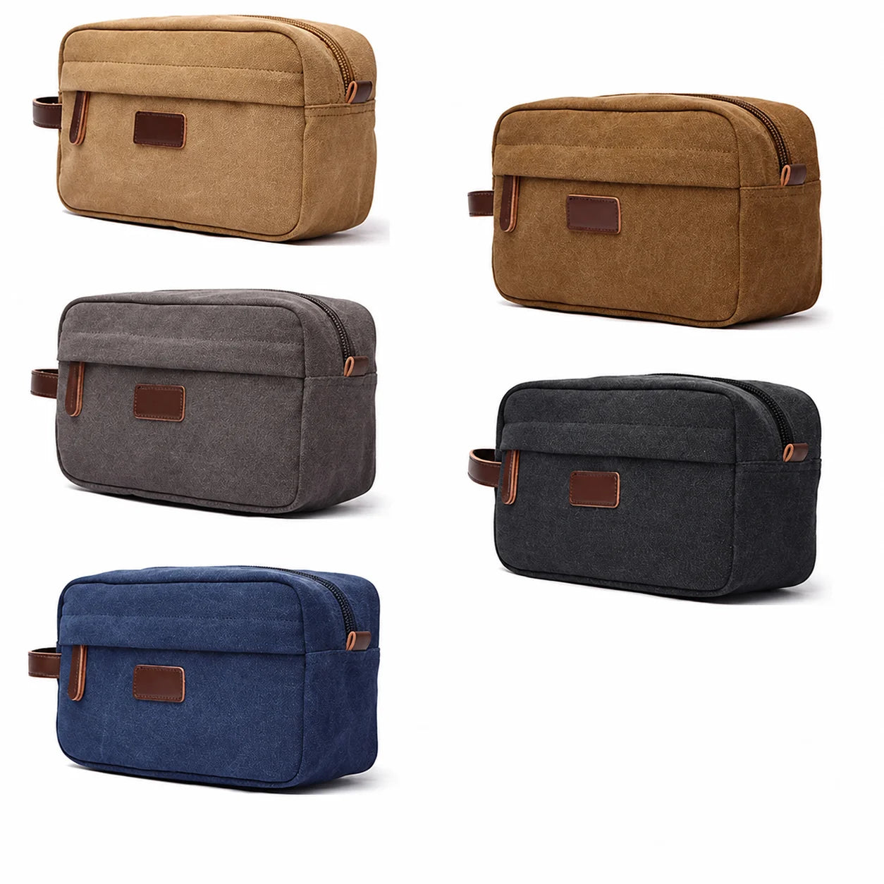 Men’s Canvas Toiletry Bag - Front Pocket Travel Kit