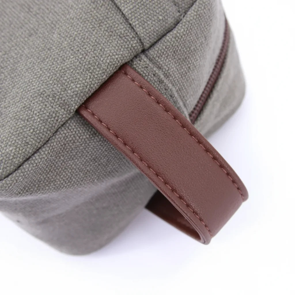 Men’s Canvas Toiletry Bag - Front Pocket Travel Kit