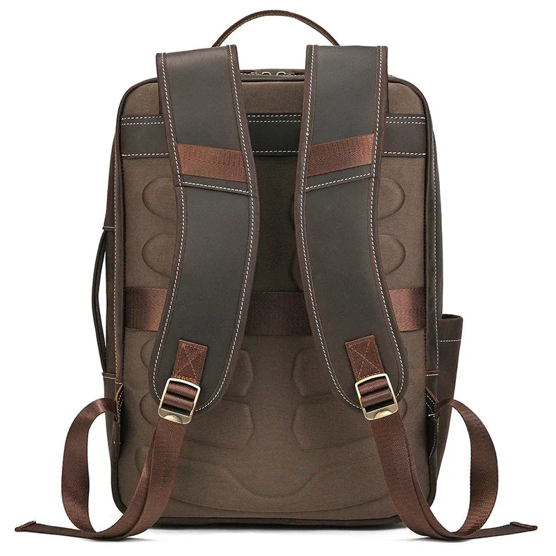 Men’s Crazy Horse Leather Backpack - 15-Inch Laptop Bag