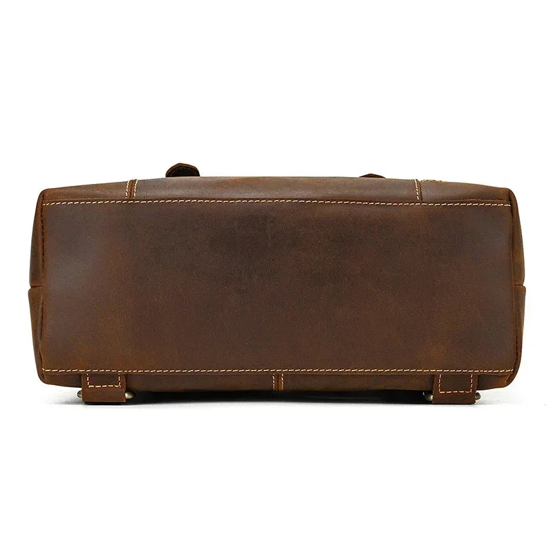 Men’s Crazy Horse Leather Backpack – Flap Front Design