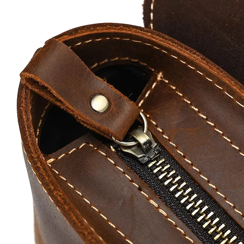 Men’s Crazy Horse Leather Backpack – Flap Front Design