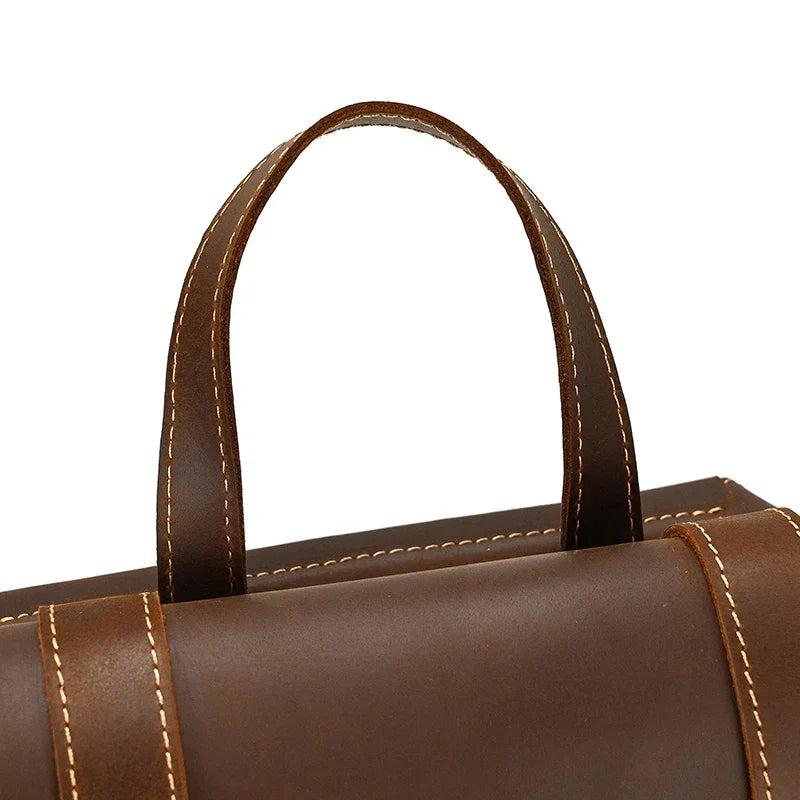 Men’s Crazy Horse Leather Backpack – Flap Front Design