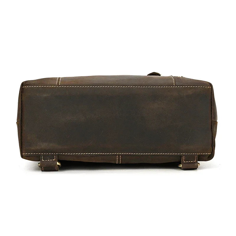 Men’s Crazy Horse Leather Backpack – Flap Front Design