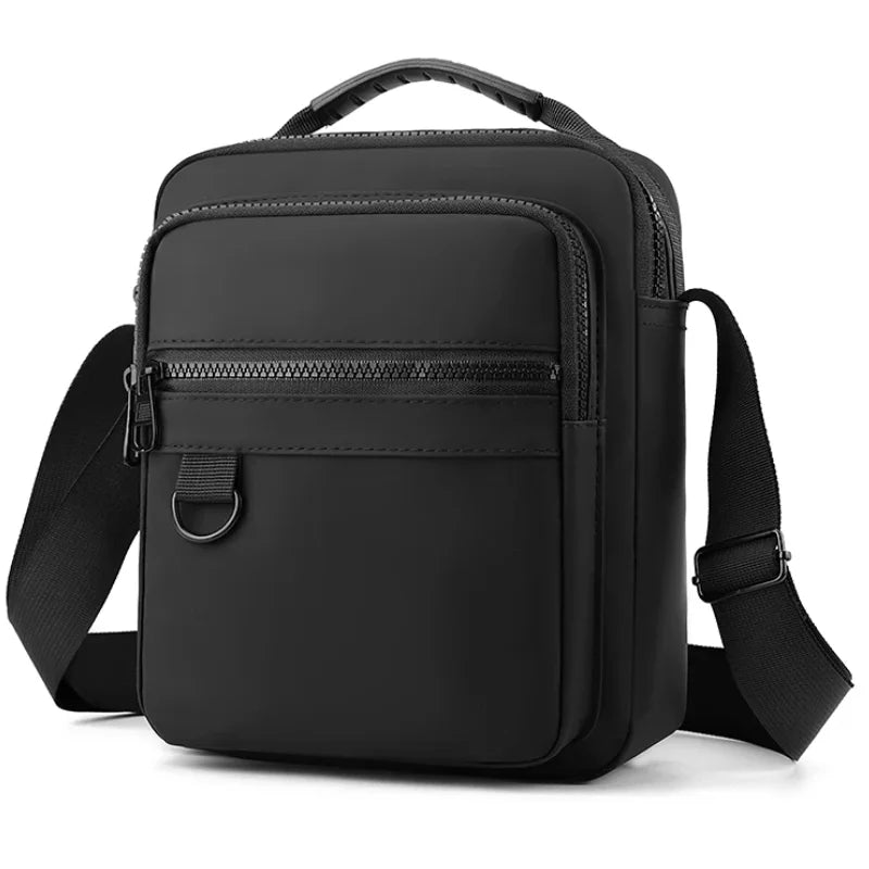 Men’s Crossbody Bag - Dual Zip Pocket Everyday Carry - Black