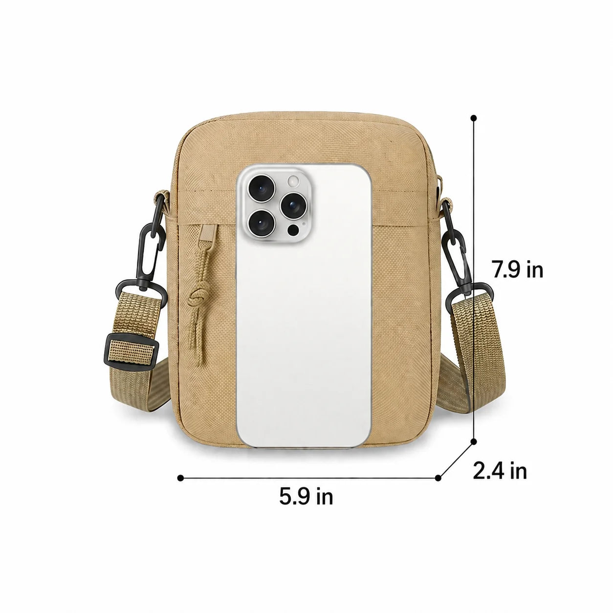 Men’s Crossbody Bag - Small Zip Pocket Carry