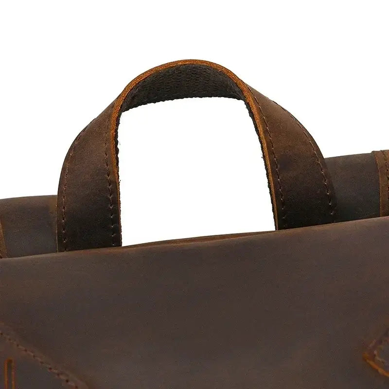 Men’s Full-Grain Cowhide Leather Backpack – Vintage Work & Daily Carry Bag