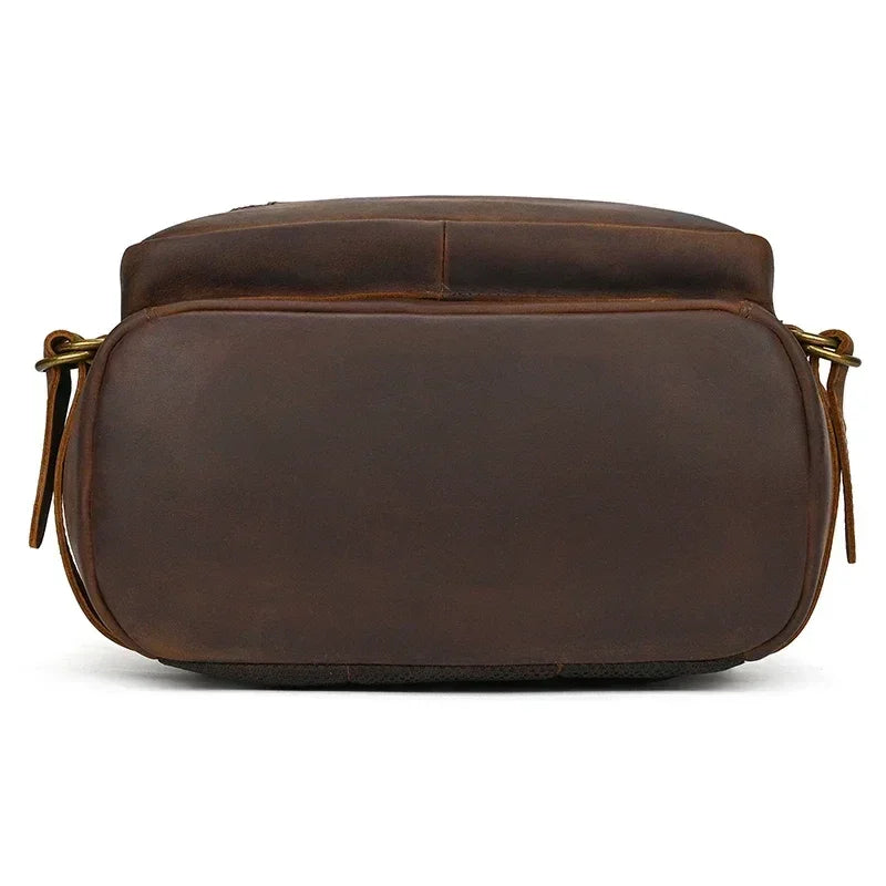 Men’s Full-Grain Cowhide Leather Backpack – Vintage Work & Daily Carry Bag