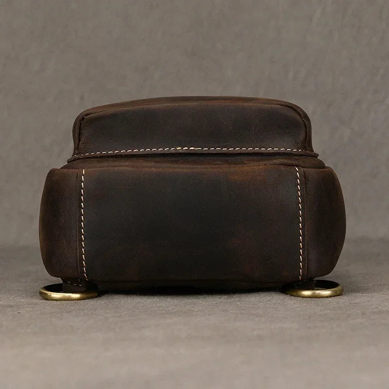 Men’s Full Grain Leather Sling Bag – Crazy Horse One Strap Pack
