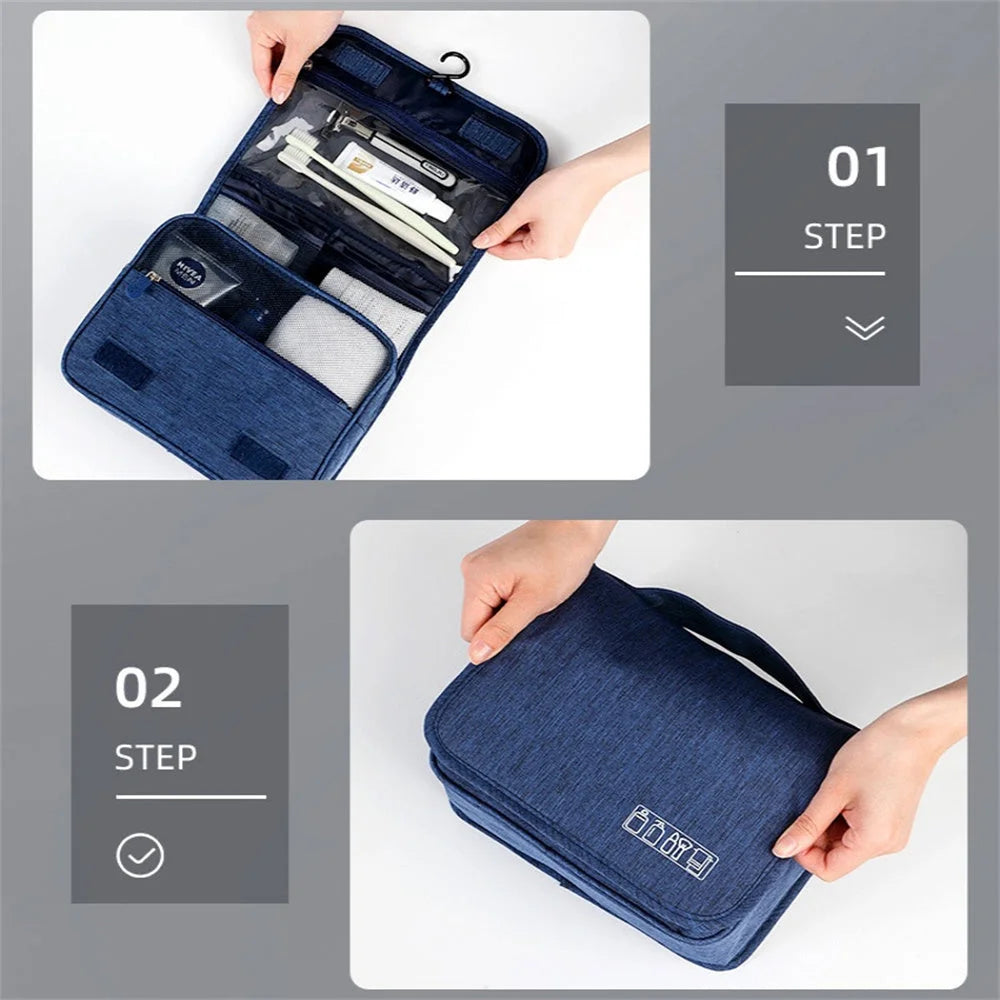 Men’s Hanging Toiletry Bag - 2-Piece Travel Organizer Set