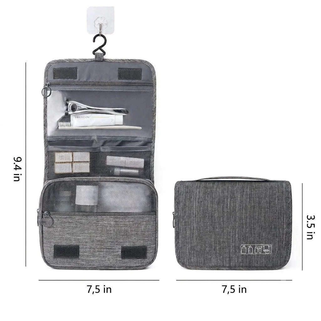 Men’s Hanging Toiletry Bag - 2-Piece Travel Organizer Set