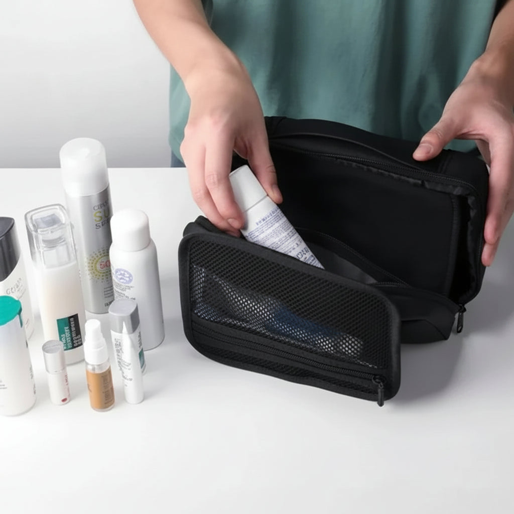Men’s Hanging Toiletry Bag - Multi-Compartment Travel Bag