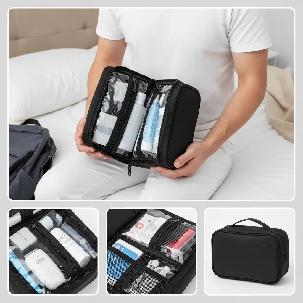 Men’s Hanging Toiletry Bag - Multi-Compartment Travel Bag