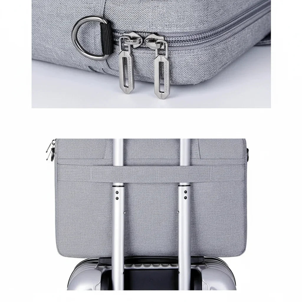 Men’s Laptop Briefcase - 17 Inch Multi-Pocket Shoulder Bag