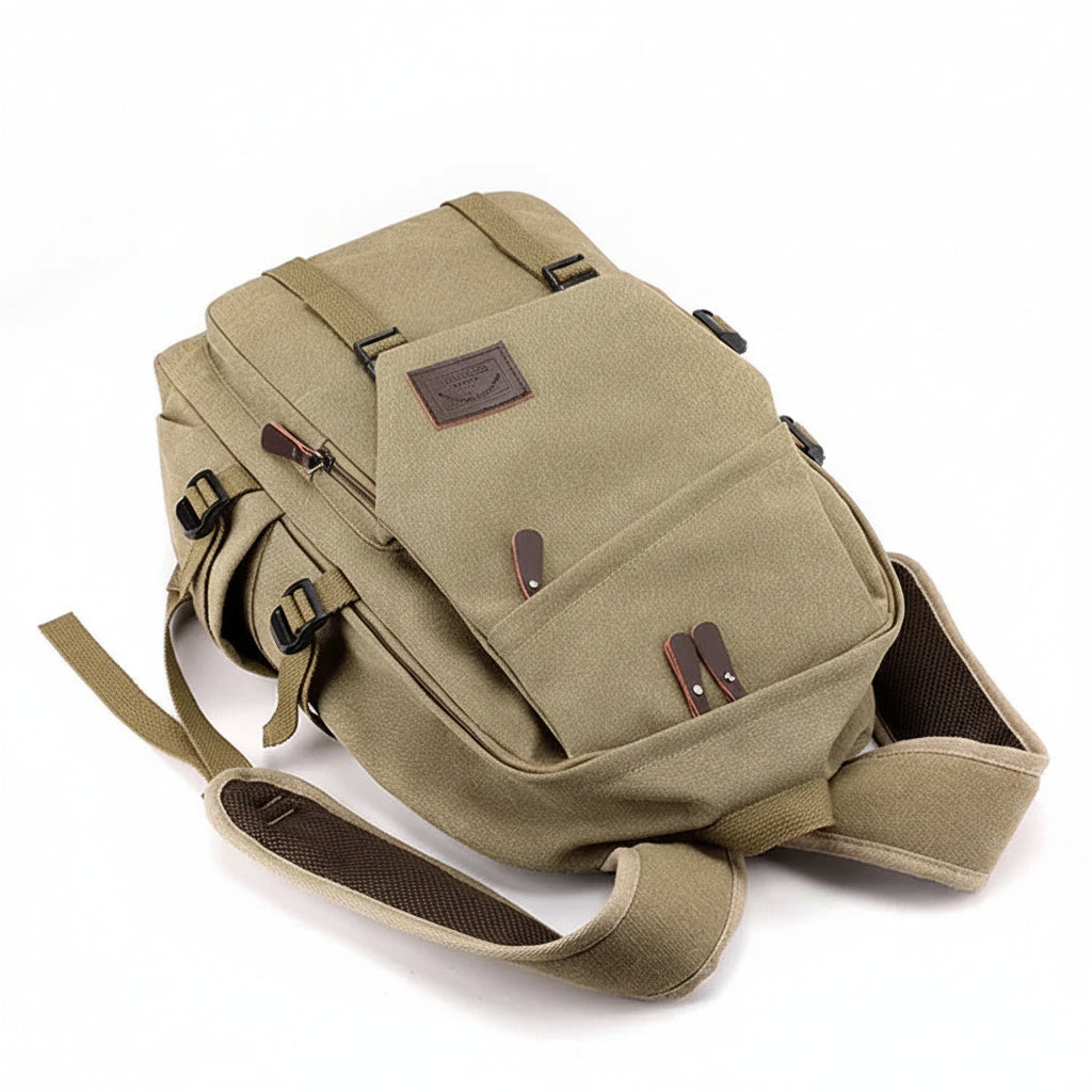 Men’s Canvas Backpack - Side Pocket 18L Daypack