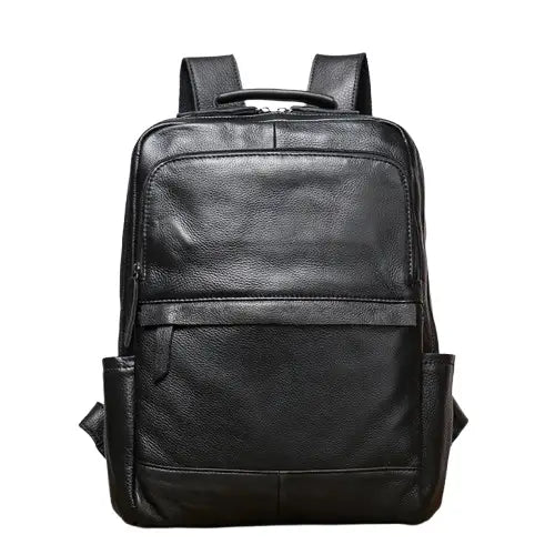 Men’s Leather Backpack – 15 Inch Work & Daily Carry Pack - Black
