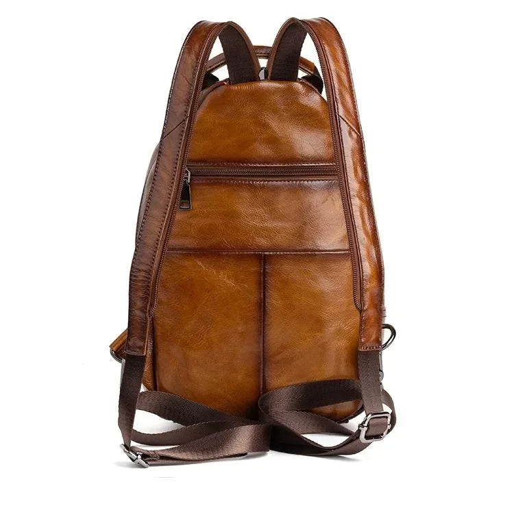 Men’s Leather Backpack – Compact Elegant Everyday Backpack
