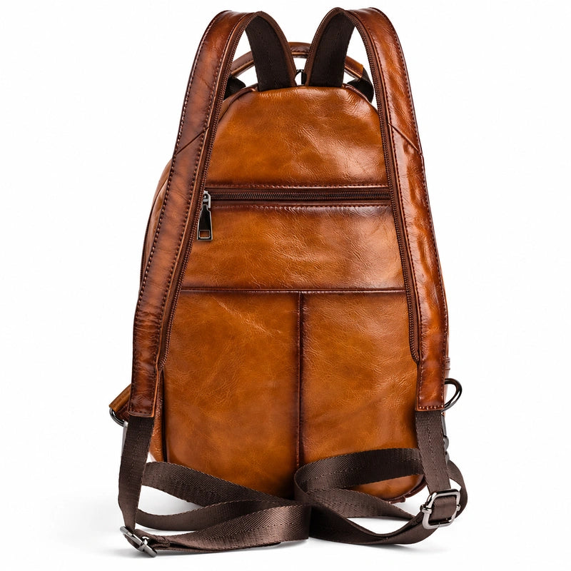 Men’s Leather Backpack – Compact Elegant Everyday Backpack