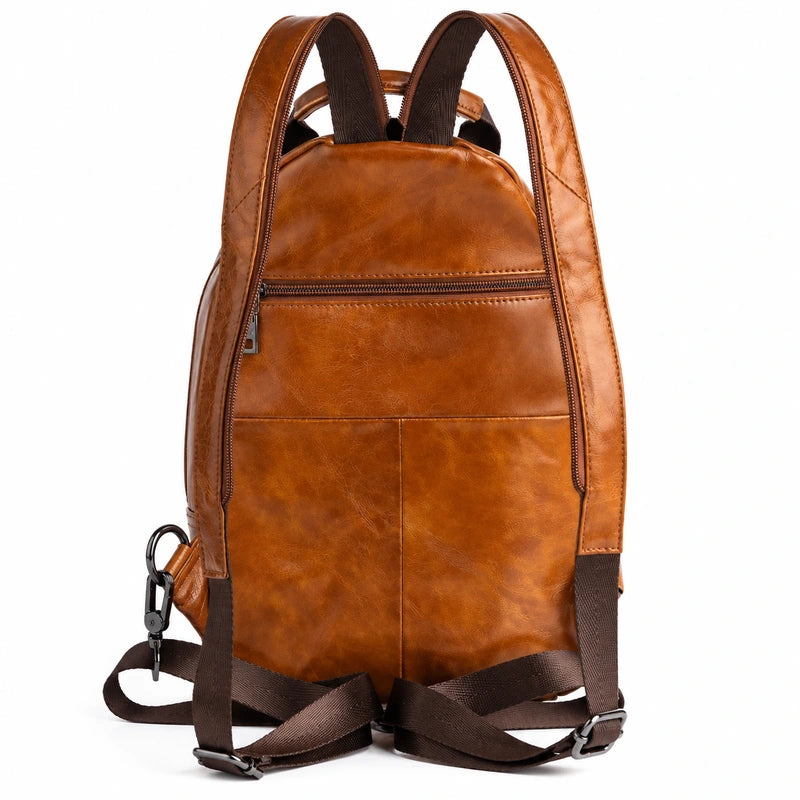 Men’s Leather Backpack – Compact Elegant Everyday Backpack
