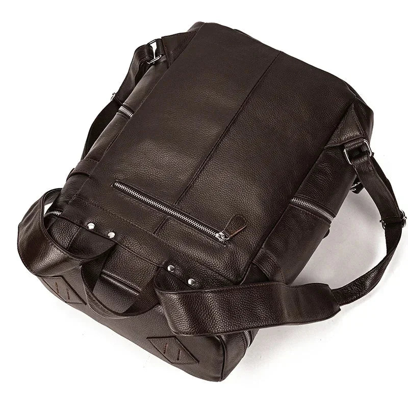 Men’s Leather Backpack - Cylinder Rucksack