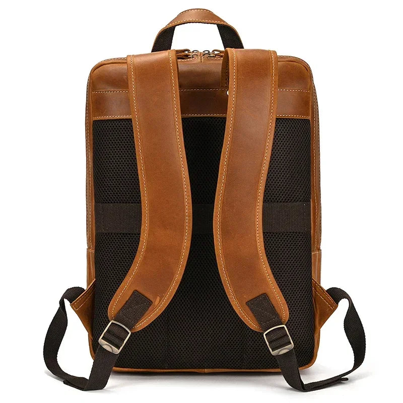 Men’s Leather Backpack - Front-Pocket 15’’ Laptop Bag
