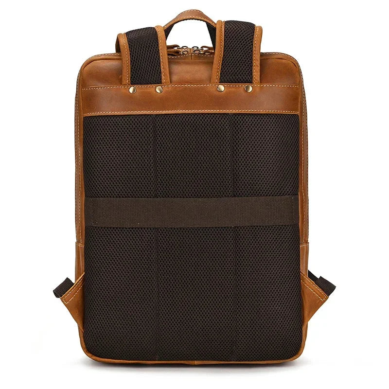 Men’s Leather Backpack - Front-Pocket 15’’ Laptop Bag