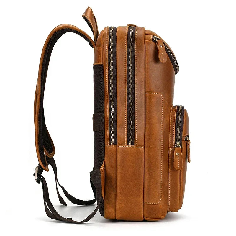 Men’s Leather Backpack - Front-Pocket 15’’ Laptop Bag