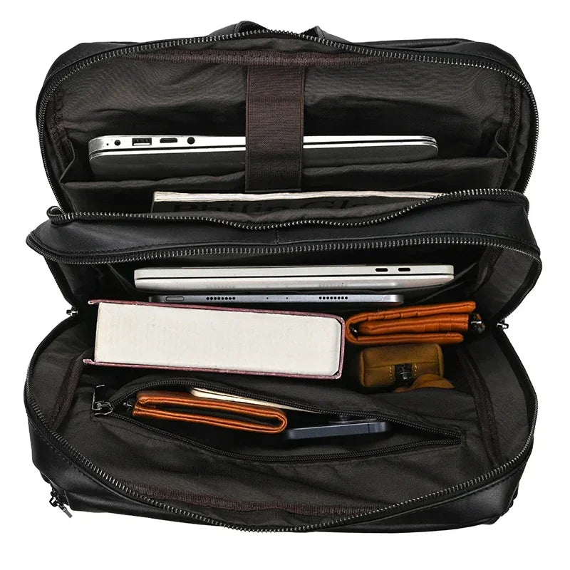 Men’s Leather Backpack - Front-Pocket 15’’ Laptop Bag
