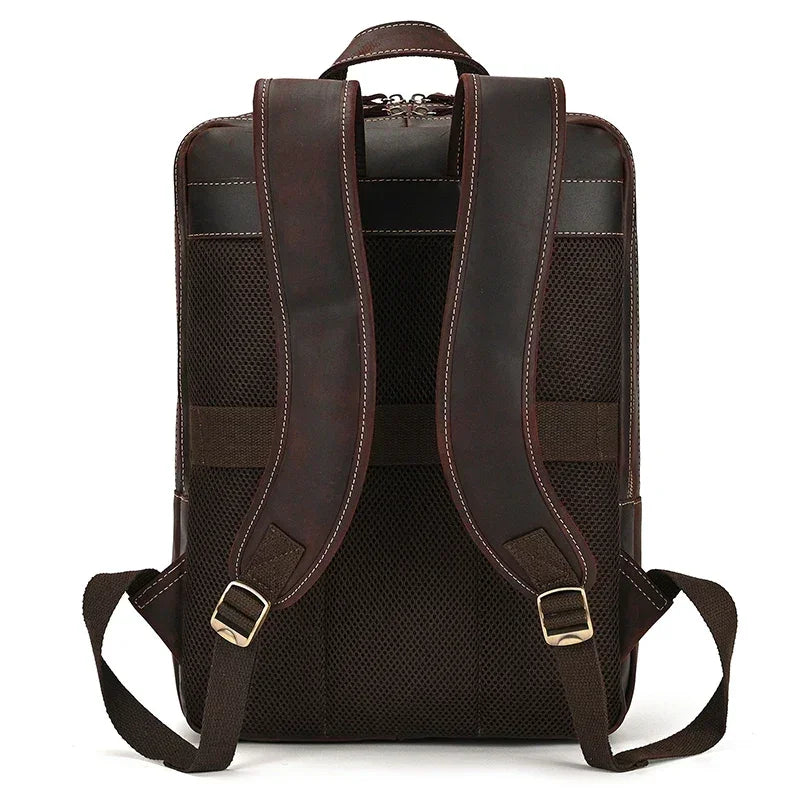 Men’s Leather Backpack - Front-Pocket 15’’ Laptop Bag