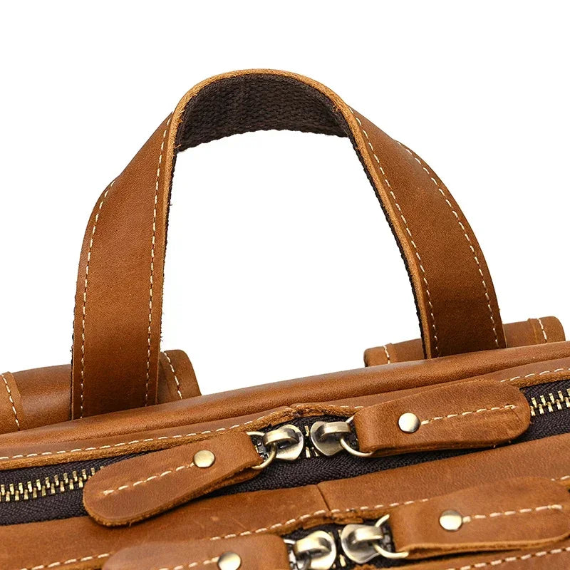 Men’s Leather Backpack - Front-Pocket 15’’ Laptop Bag