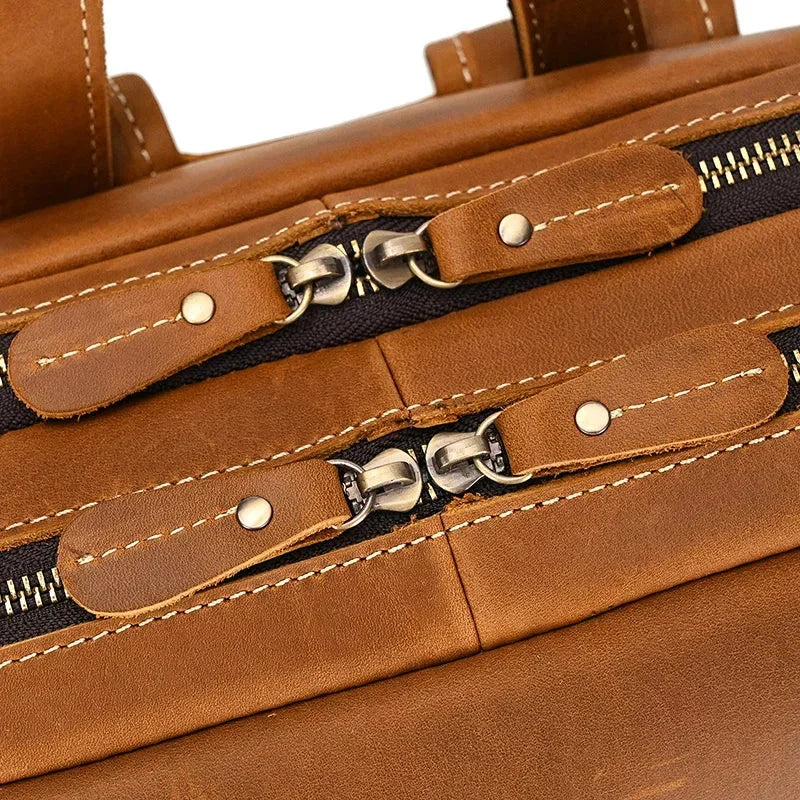 Men’s Leather Backpack - Front-Pocket 15’’ Laptop Bag