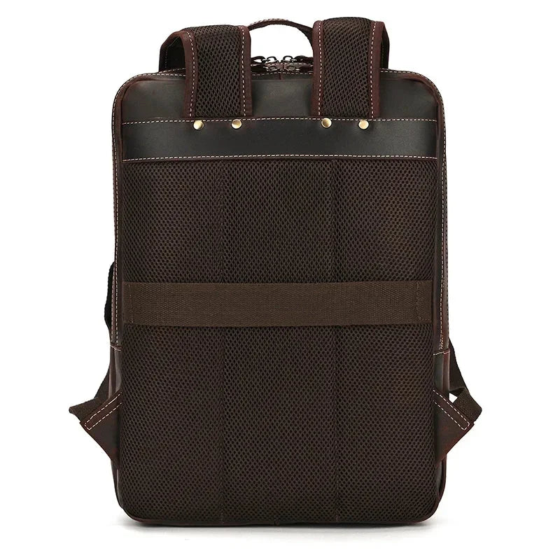 Men’s Leather Backpack - Front-Pocket 15’’ Laptop Bag