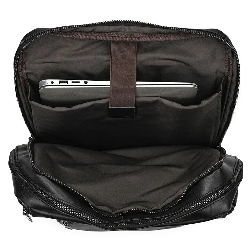 Men’s Leather Backpack - Front-Pocket 15’’ Laptop Bag