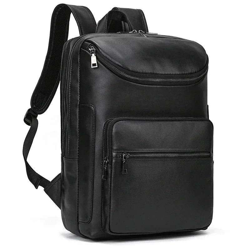 Men’s Leather Backpack - Front-Pocket 15’’ Laptop Bag