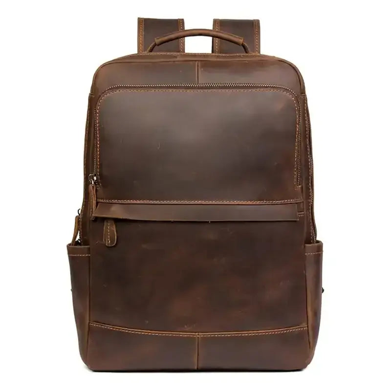 Men’s Leather Backpack – Structured 15.6’’ Laptop Work Bag - Leather Backpack