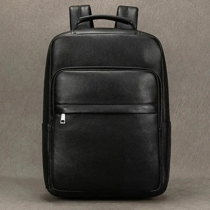 Men’s Leather Backpack - Structured Black 15’’ Laptop Bag
