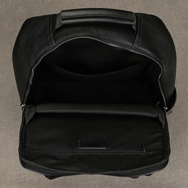 Men’s Leather Backpack - Structured Black 15’’ Laptop Bag