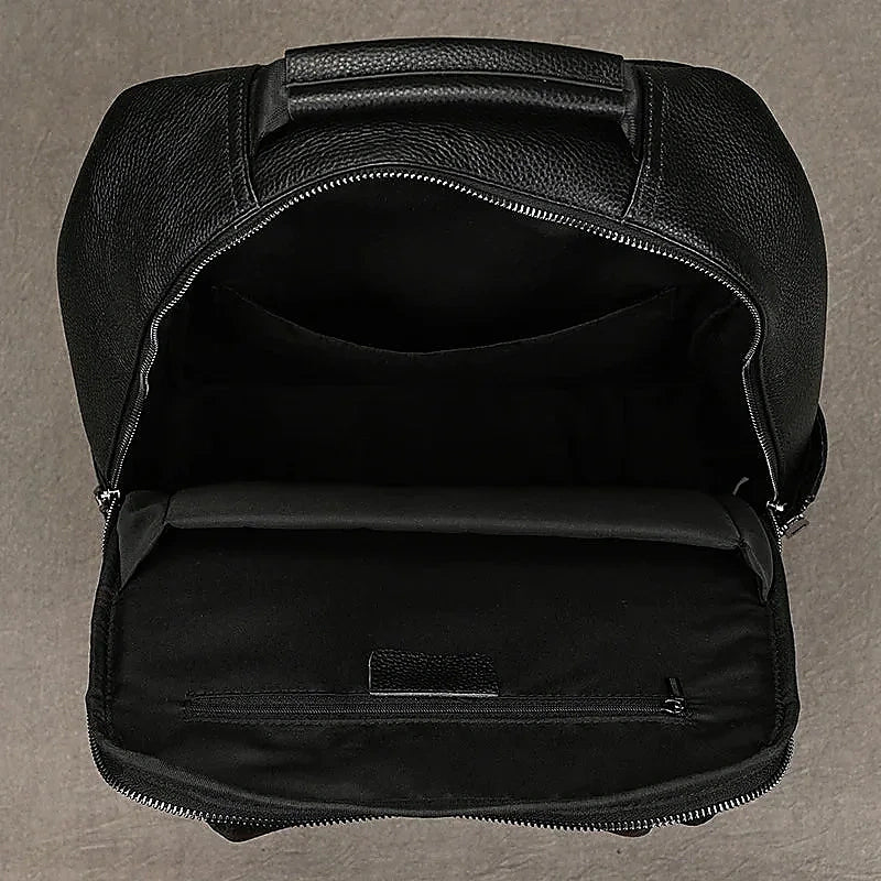 Men’s Leather Backpack - Structured Black 15’’ Laptop Bag