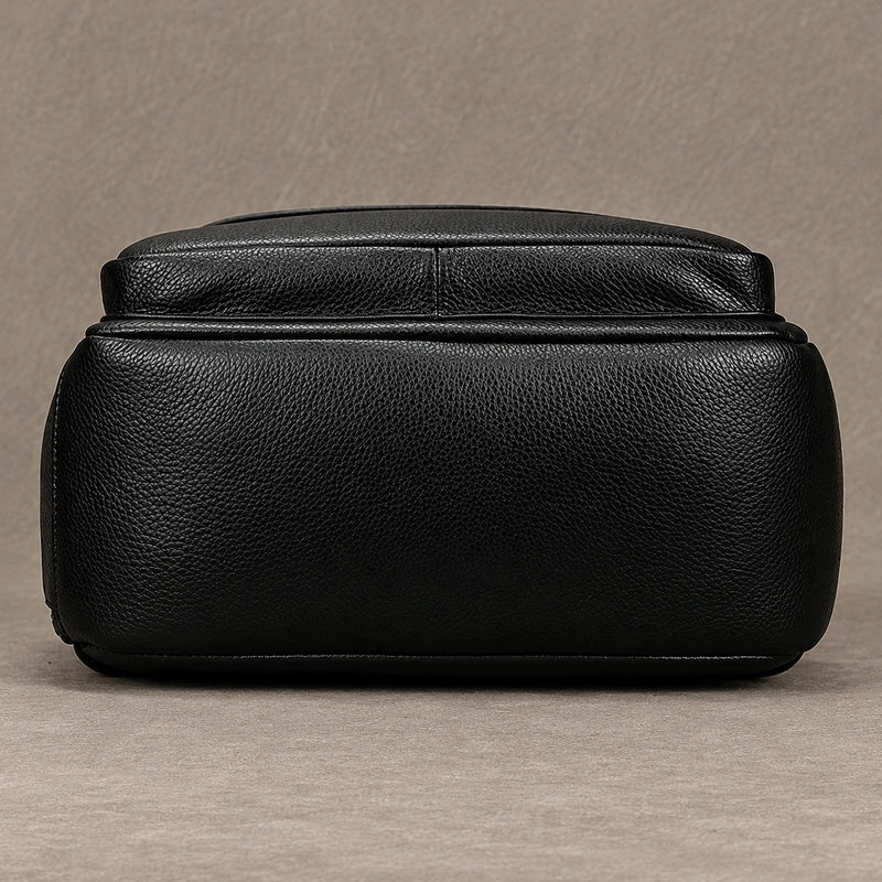 Men’s Leather Backpack - Structured Black 15’’ Laptop Bag