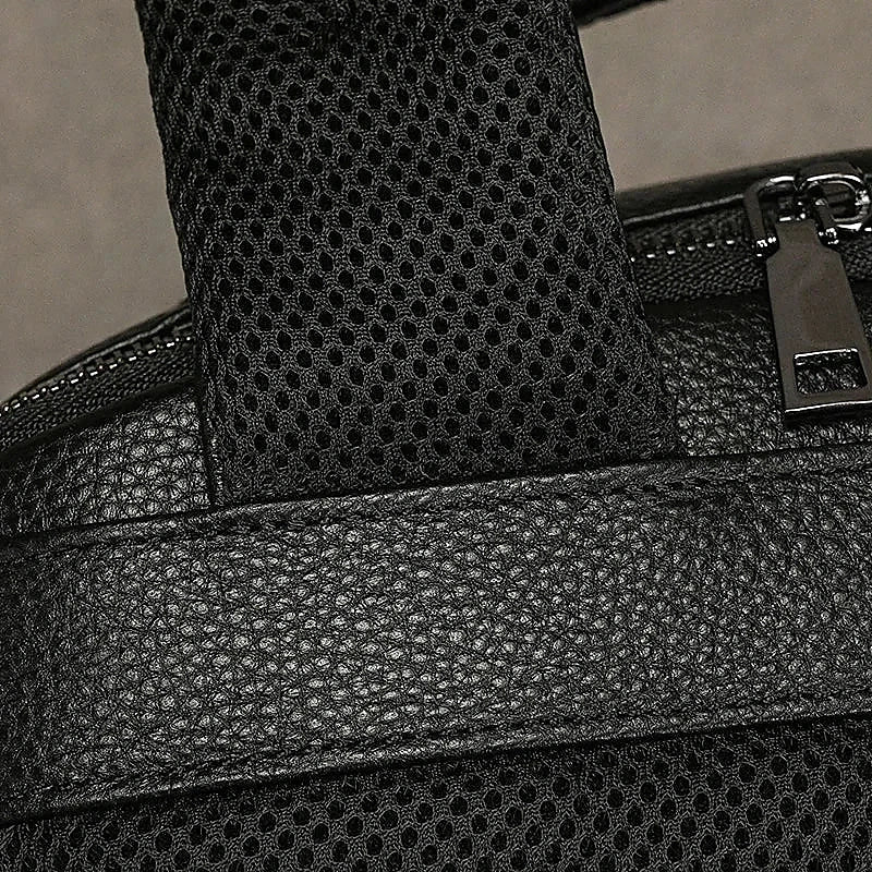 Men’s Leather Backpack - Structured Black 15’’ Laptop Bag