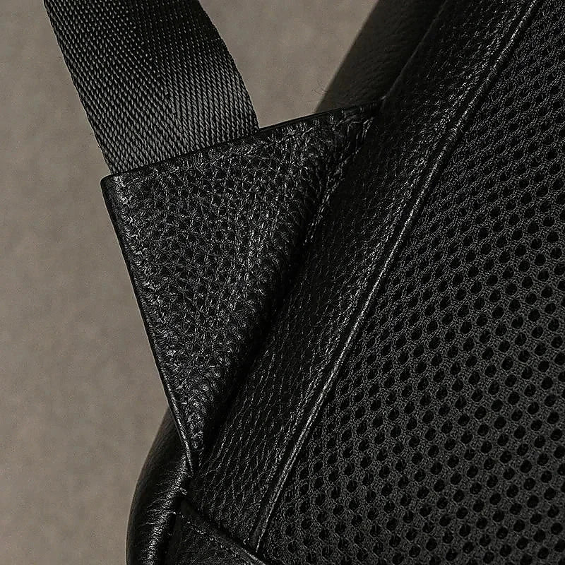 Men’s Leather Backpack - Structured Black 15’’ Laptop Bag