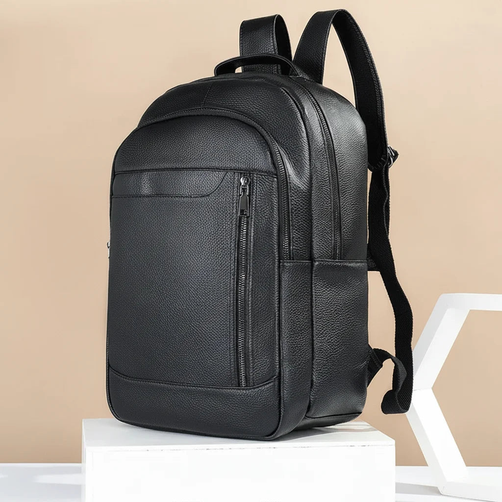 Men’s Leather Backpack - Top Handle Business Bag