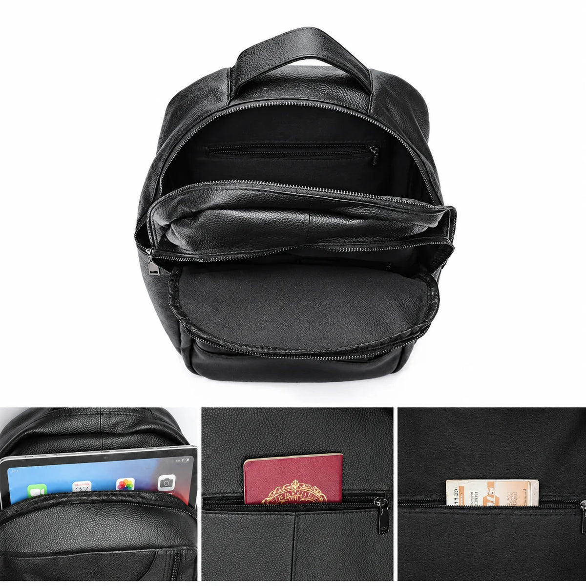 Men’s Leather Backpack - Top Handle Business Bag