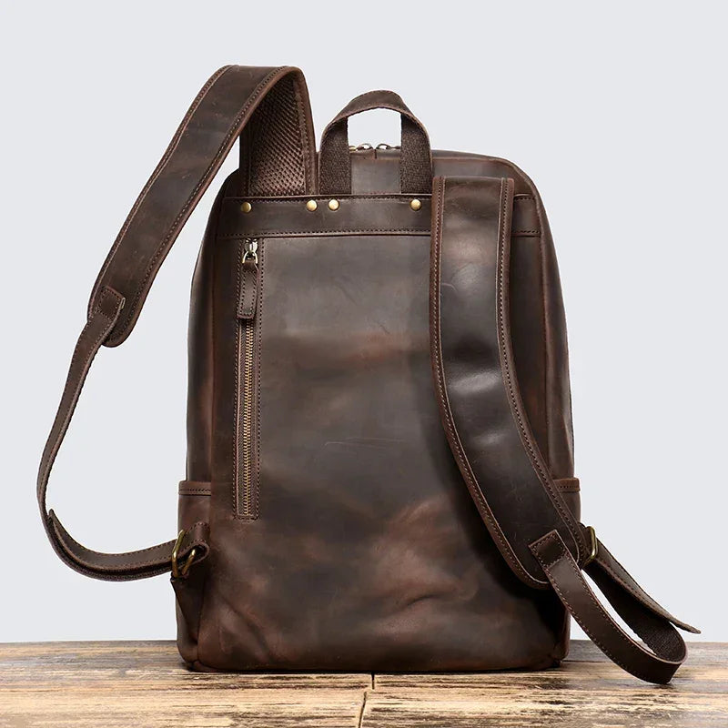 Men’s Leather Backpack – Vintage Crazy Horse 15.6’’ Laptop Bag