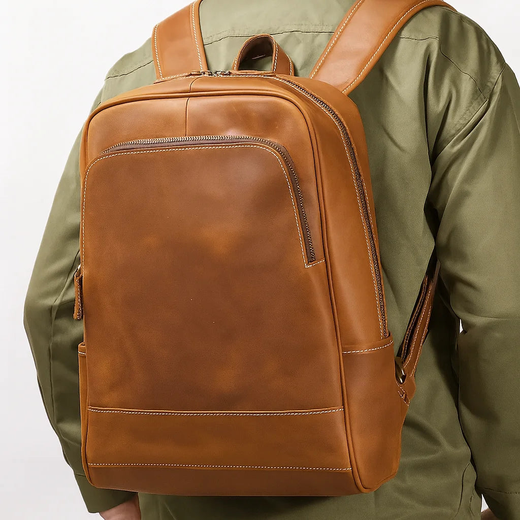 Men’s Leather Backpack – Vintage Crazy Horse 15.6’’ Laptop Bag